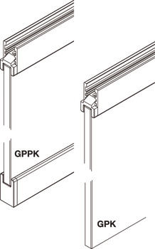 Sliding door fitting, HAWA GPK Clipo 16 GPK/GPPK IF, set