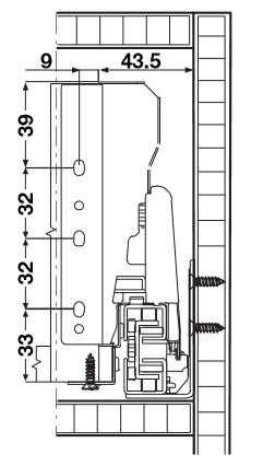 H199R Drawer set, Häfele Matrix Box S, 84mm drawer side height, with rectangular railing