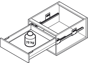 Drawer set, Häfele Matrix Box P70, drawer side height 92 mm, load bearing capacity 70 kg