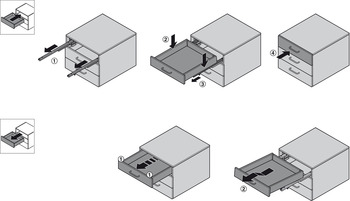 Drawer set, Häfele Matrix Box S, 84 mm drawer side height
