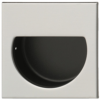 Flush handles, stainless steel, outside square, inside semi-circular