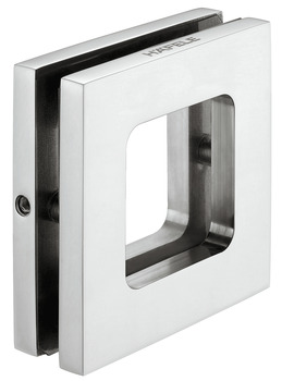 Flush pull handle, For glass doors, stainless steel