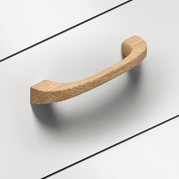 Furniture handle, Bow handle, wood, natural sanded