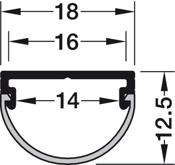 Häfele Loox Drawer profile, corner mounting