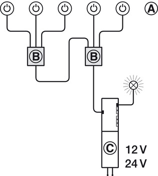 Multi switch box, with cross circuit