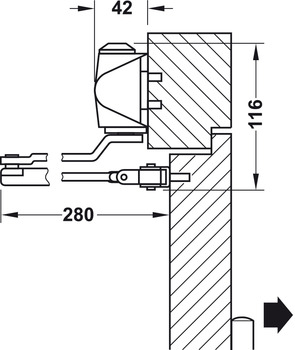 Overhead door closer, Startec DCL 110, with arm assembly, EN 3