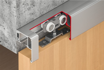 Sliding door fitting, Slido D-Line11 50P to 120P, set without running track