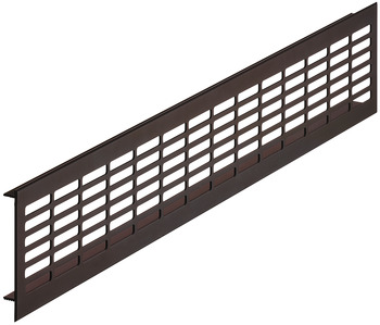 Ventilation grill, square, aluminium, with ribbed flanges, slotted