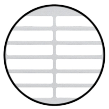 Ventilation grill, square, aluminium, with ribbed flanges, slotted