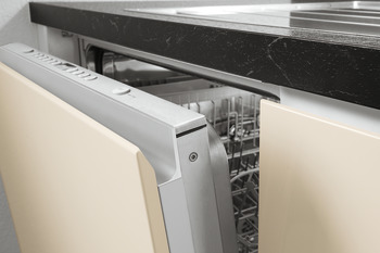 Recessed grip profile, Aluminium, for dishwasher front panels without handles