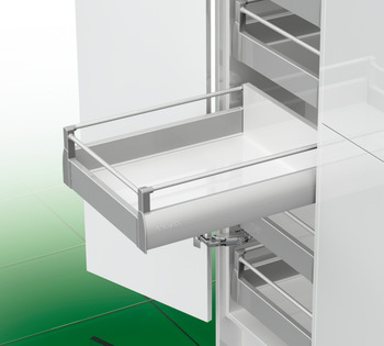 Panel holder, For panel with round gallery rail, Grass Nova Pro Deluxe drawer side runner system, height 90 mm