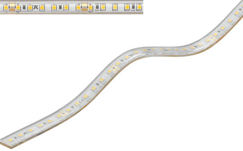 LED strip light with silicone sleeve, Häfele Loox5 LED 3046 24 V 8 mm 2-pin (monochrome), for groove 10 x 4.8 mm, 120 LEDs/m, 9.6 W/m, IP44