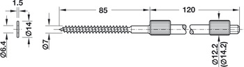Shelf support, with wood-screw thread and wall plug