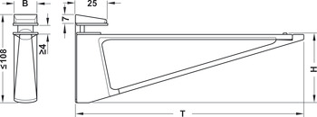 Shelf support with tightening clamps, Triangular