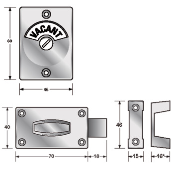 Screw fix partition fittings, Latch and indicator set