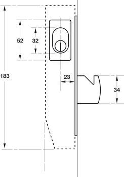 Mortice sliding door kit, single cylinder and thumbturn