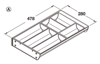 Cutlery tray, stainless steel