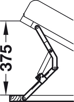 Scissor jack, in 19 stages, raising height up to 375 mm