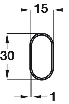 Wardrobe Rail for corners, 90° curved