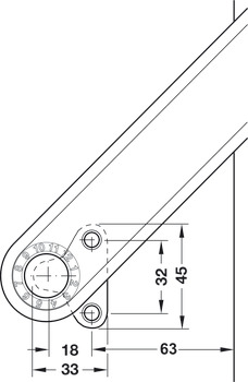 Screw-on bracket, for cabinet, steel