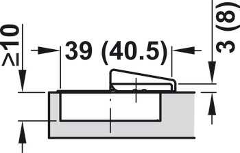 Half overlay hinge, Grass Tiomos, opening angle 160°, half overlay mounting/twin mounting