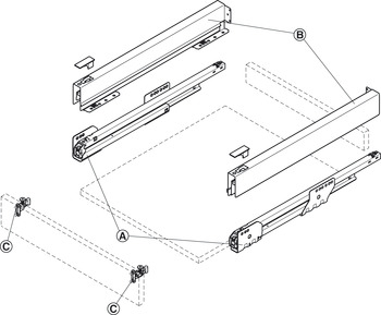 MX 60 H Drawer set, drawer side height 60 mm