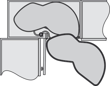 Spindle with adjustable height, Kesseböhmer LeMans Corner cabinet half circle carousel fitting