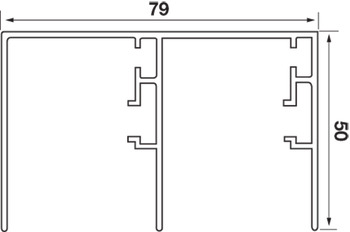 Double top guide rail, For screw fixing