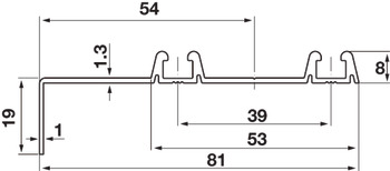 Double bottom running rail, For screw mounting, with lip return