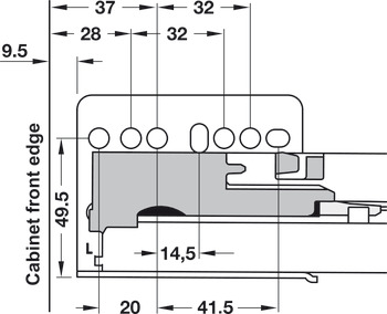 40kg Tipmatic Plus runner, Nova Pro deluxe drawer set with rectangular rail