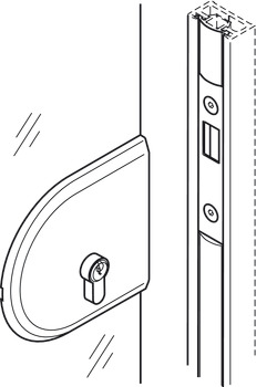 Sliding door lock, For profile cylinders