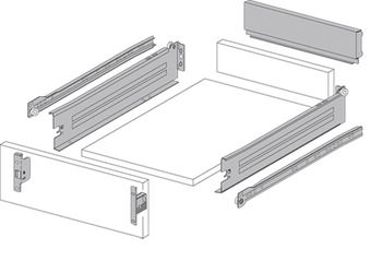 Metal Drawer, Single Extension drawer set