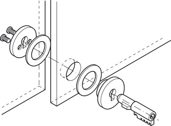 Plug-in cylinder lock, with plate cylinder, for glass sliding doors
