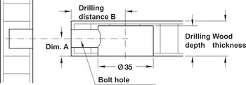 Connecting bolt, Maxifix, for drill hole Ø 10 mm, M8