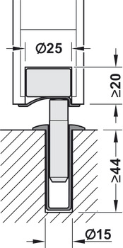 Floor mounted door stop, Magnetic, standard