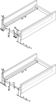 Concealed Drawer Runners, Salice, with soft-close and self closing mechanism