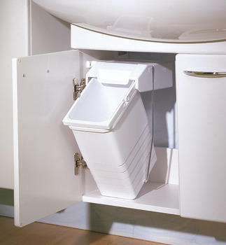 Waste Bin, mounts to cabinet side or rear wall