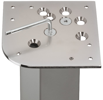 XL screw on plate, steel, table legs