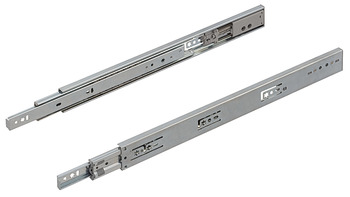 Soft Close Ball bearing runners, full extension, load-bearing capacity up to 45 kg, steel, side mounting