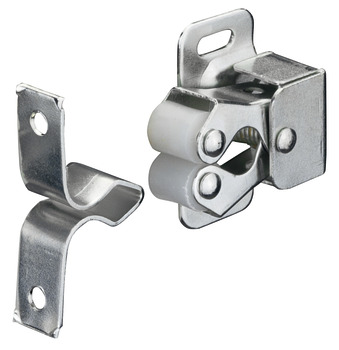 Twin roller catch, for screw fixing