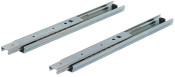 Ball bearing runners, shelf and drawer runners, single extension, load-bearing capacity up to 70 kg, steel, side/surface mounting