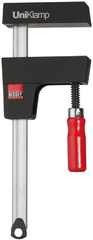 All-purpose clamp, BESSEY Uni Klamp, for clamping or spreading of sensitive surfaces