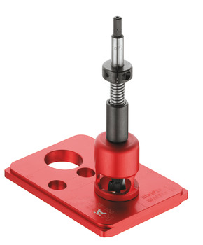 Drill guide set, Häfele Red Jig for Häfele Minifix<sup>®</sup> 15 cabinet connector