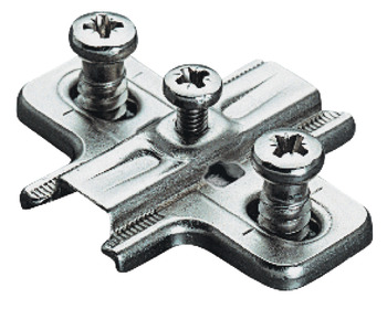 Cruciform mounting plate, Häfele Metalla 510 A, steel, pre-mounted Euro screws