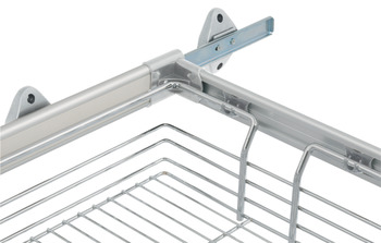 Trouser rack, with hanging basket, for pull-out frame system